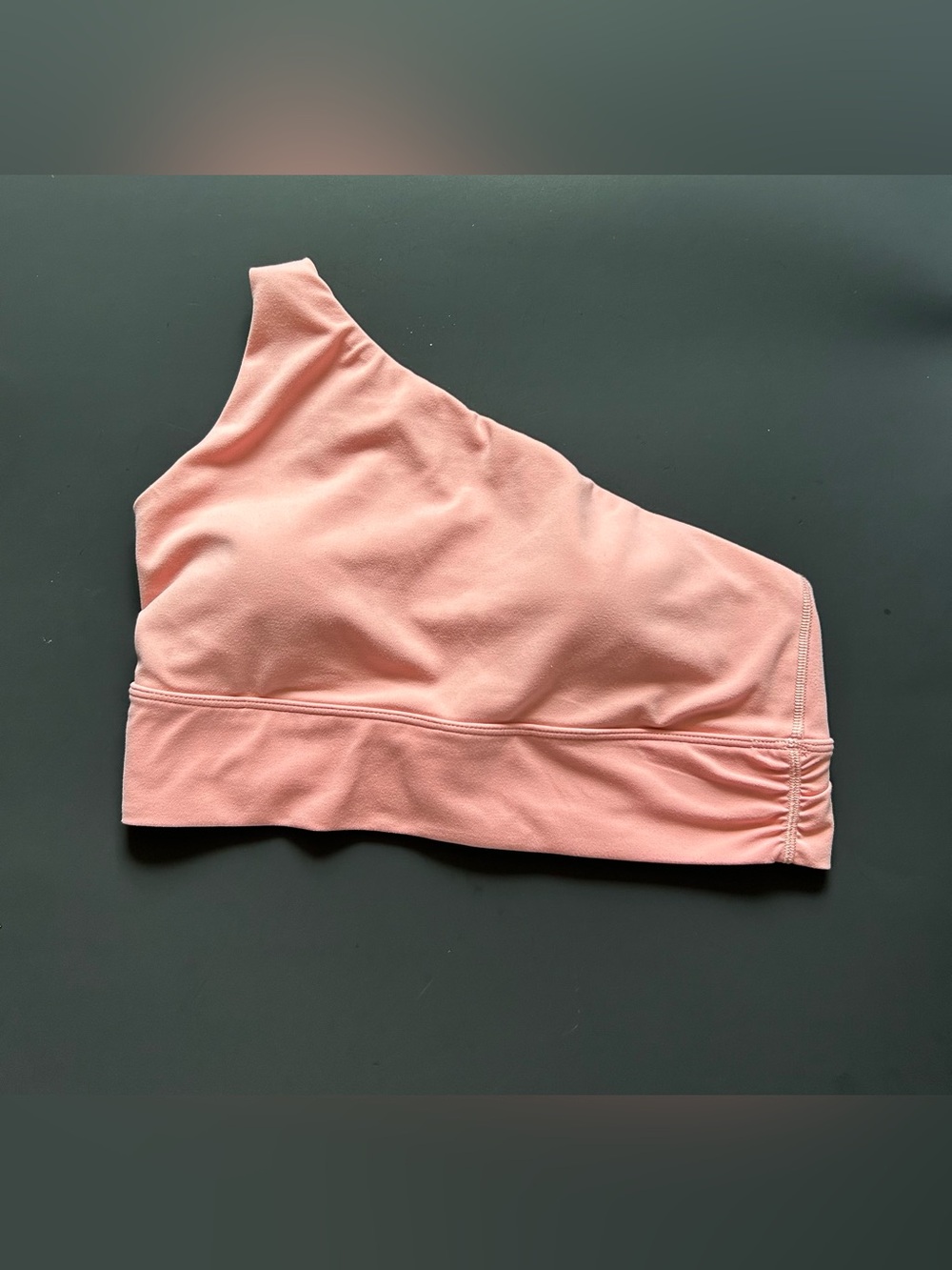Athleta One-Shoulder Strappy Sports Bra — Peach, Size M